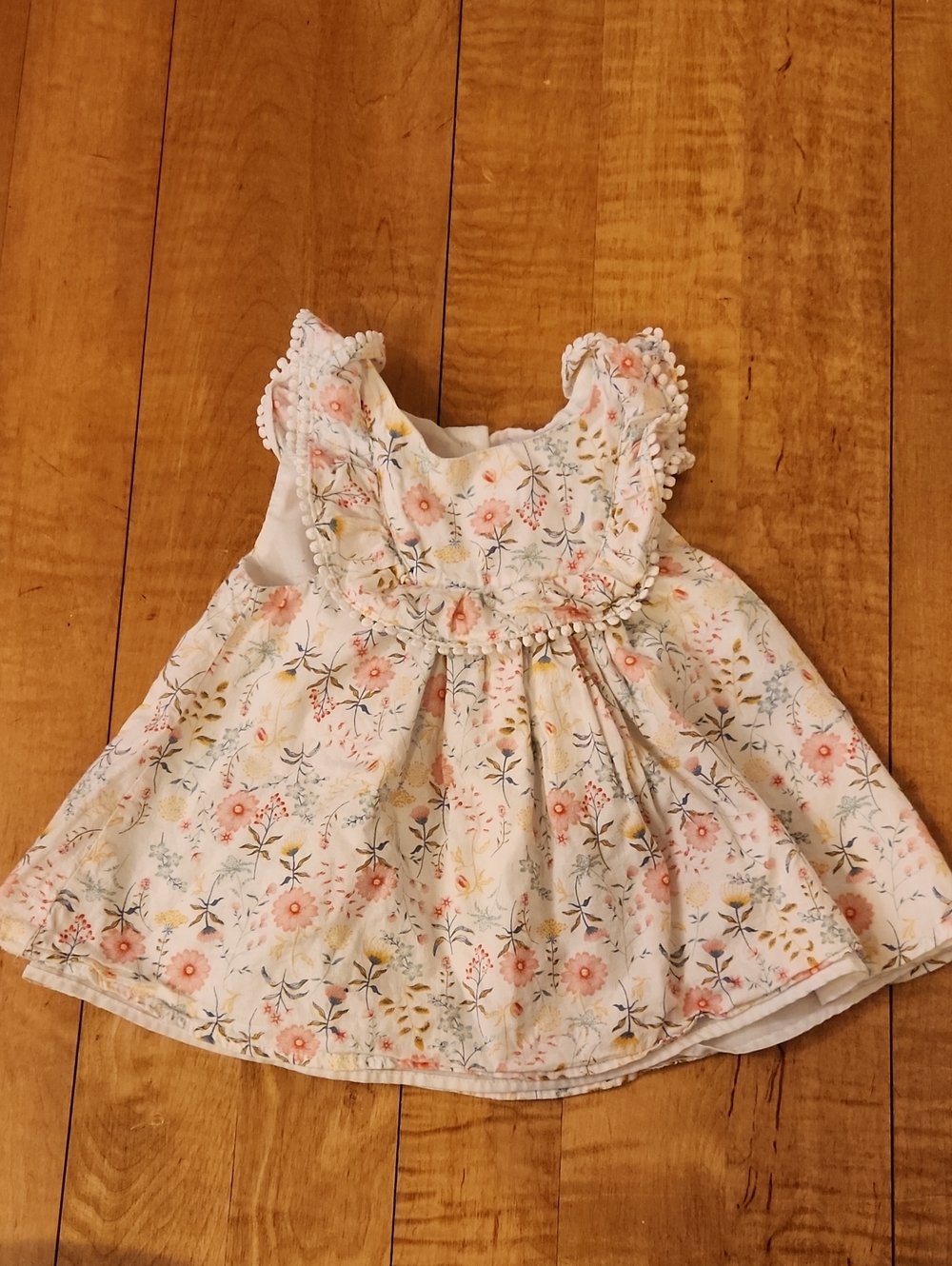 Tommy Bahama White Floral Ruffle Baby Dress with Pink & Yellow Flowers